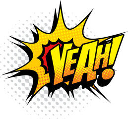 Boom bang burst yeah dialogue message, pop art