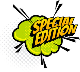 Halftone sticker special edition of comic book © Vector Tradition