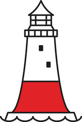 Lighthouse or marine beacon isolated tower icon