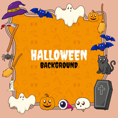 Halloween background with various element