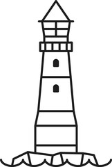 Lighthouse marine beacon sign outline building