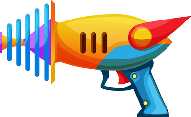 Obraz premium Phaser blaster ray gun isolated cosmic weapon toy
