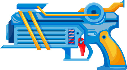 Shooting device space gun kids toy isolate blaster - obrazy, fototapety, plakaty