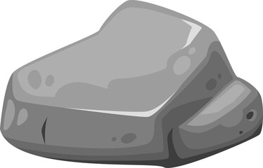 Rock stone isolated debris cartoon granite boulder