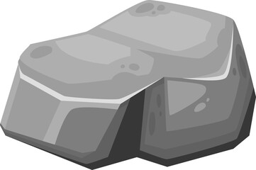 Boulder cartoon rock stone isolated granite debris