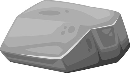 Granite boulder cartoon rock stone isolated debris