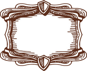 Vintage frame border. Photo, map scrapbooking sign