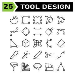 Internet of things icon set include pathfinder, shape, tool, design, crop, painting, color, art, anchor, editing, vector, point, pen tool, draw, minus, plus, line, circle, brush, edit, box, storage