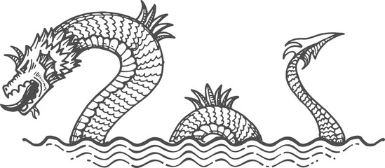 Bakunawa serpent-like dragon, ancient water dragon