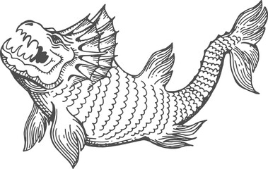 Lyngbakr hafgufa underwater beast fish with jaws