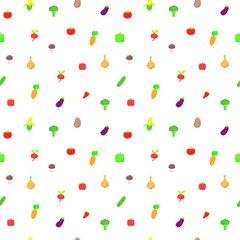 Colorful vegetable seamless pattern on white background