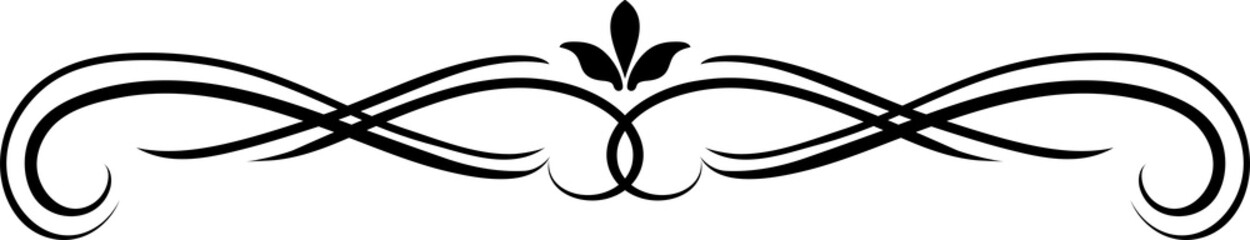 Text divider, isolated calligraphic line underline