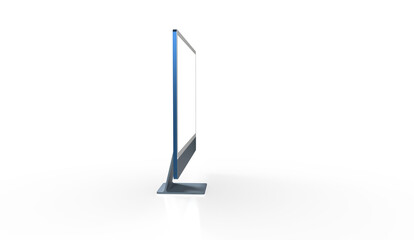 Realistic flat screen computer monitor 3de style mockup with blank screen isolated 3d