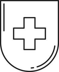 Obraz premium Shield with Swiss flag or cross, healthcare emblem