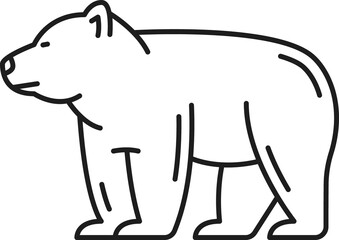 Wild animal isolated Swiss bear thin line icon