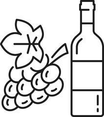 Elite Swiss wine in glass bottle winery drink icon