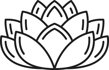 Waterlily hand drawn lotus Thailand famous flower