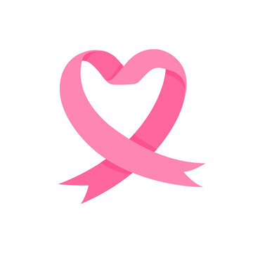 crossed pink ribbon symbol of world cancer day