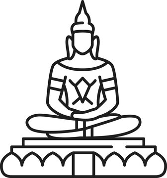 black buddha statue sitting in lotus clip art preview