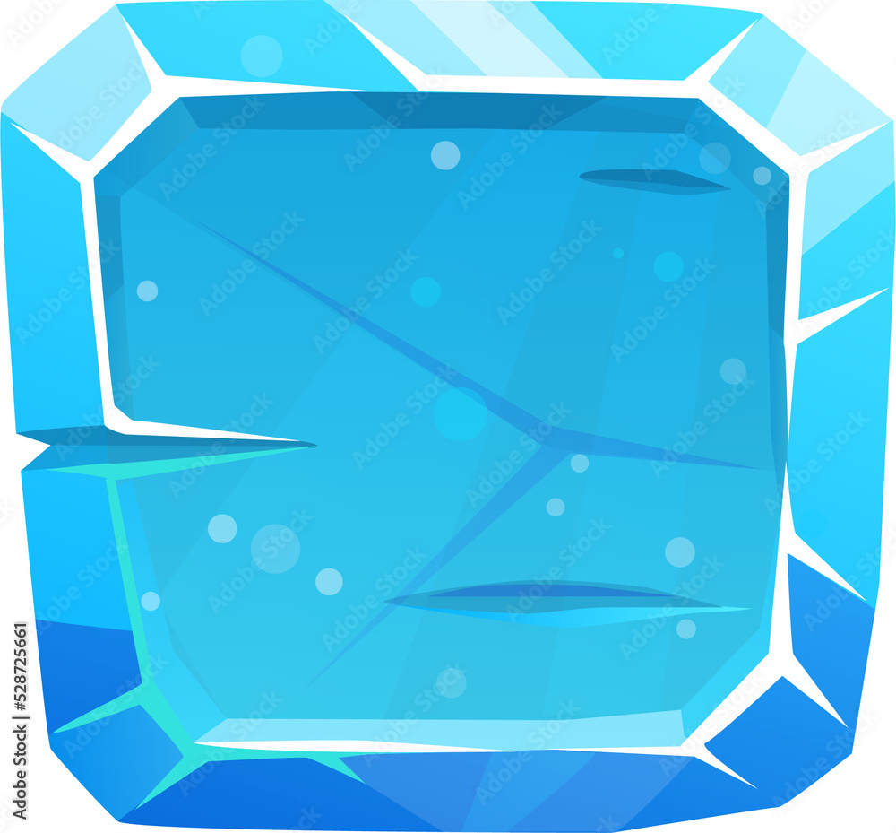 Poster blue ice button game asset user interface icon