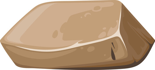 Brown rock stone ui game design element isolated