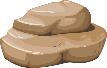 Boulder brown granite stone mountain rock isolated