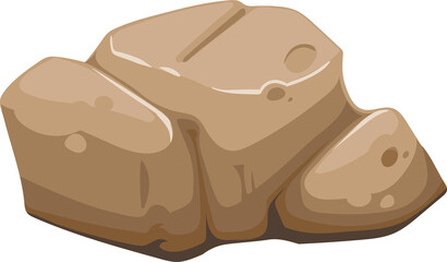 Pile of boulder brown granite stone smooth surface