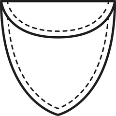 Pouch jeans pocket symbol isolated cotton cloth