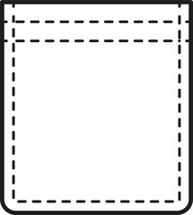 Linear patched denim pocket isolated casual design