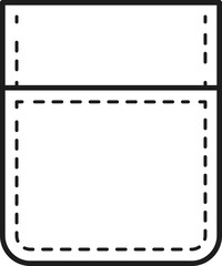 Pouch bag pocket on denim jeans, stitch bag sign