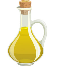 Extra virgin olive oil jar with wood cork isolated
