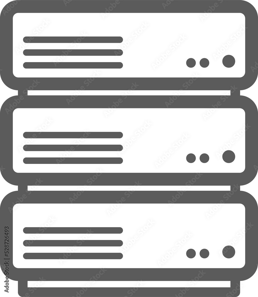 Poster Database or archive isolated folders outline icon