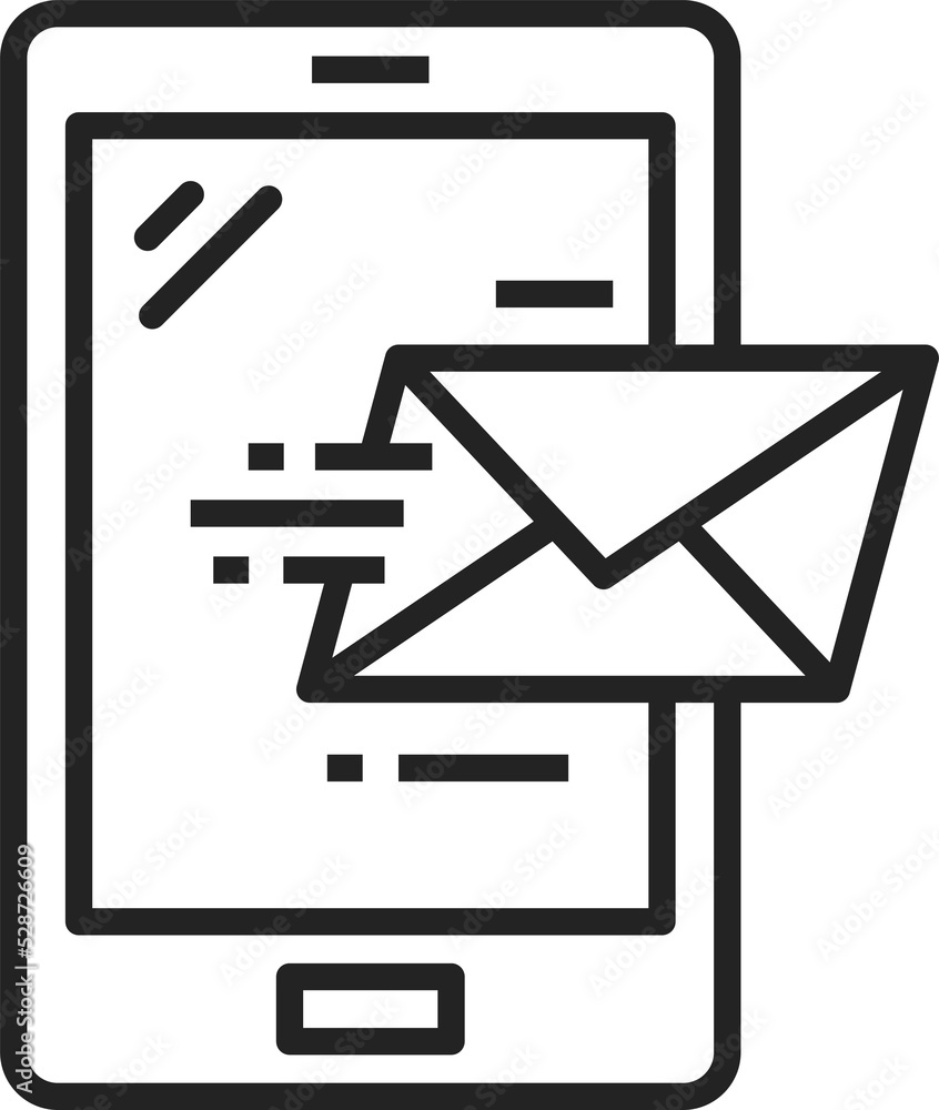 Aufkleber Incoming email message notification on screen icon
