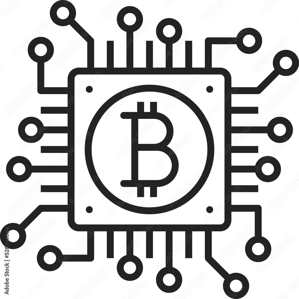 Poster cryptocurrency blockchain connection isolated icon