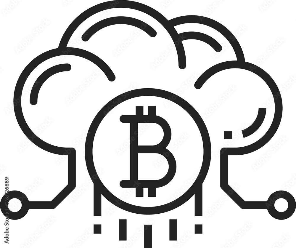 Poster cryptocurrency blockchain connection cloud storage