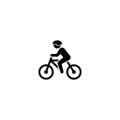 Fototapeta na wymiar simple cycling icon illustration design, flat cyclist symbol template vector