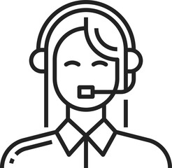 Online consultant with headphones customer service