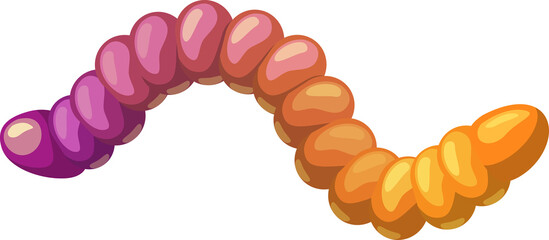 Obraz premium Gummy marmalade jelly worm or snake isolated candy