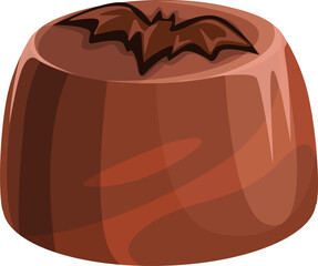 Chocolate candy with Halloween rat decor isolated