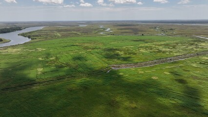 Historic rice fields in the Santee River Delta once cultivated by slave labor prior to the Civil...