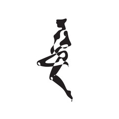 Fototapeta na wymiar Cubism abstract woman sexy nude body, line drawing, trendy vector art, fashion cute minimal design. Contemporary monohrome artwork