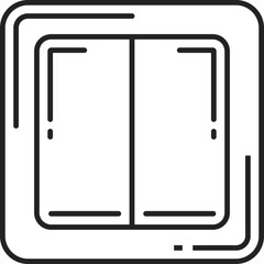 Switch light double european rocker isolated icon