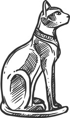 Ancient Egypt cat isolated Bastet goddess animal