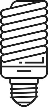 recommend clip art: Spiral light bub energy saving lamp outline icon