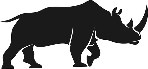 Rhinoceros, African safari hunt animal silhouette