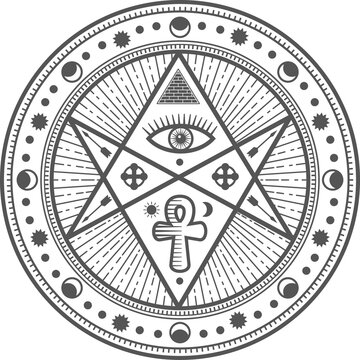 Esoteric symbol, vector sign, occult magic amulet