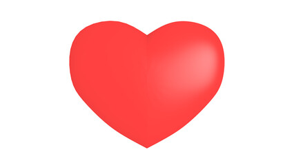 3d render illustration of red heart