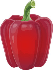 Red bell pepper vector natural garden vegetable