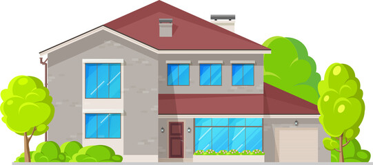 Real estate private building, villa, cottage icon