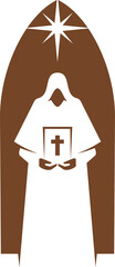 Christianity religion icon priest with Bible.